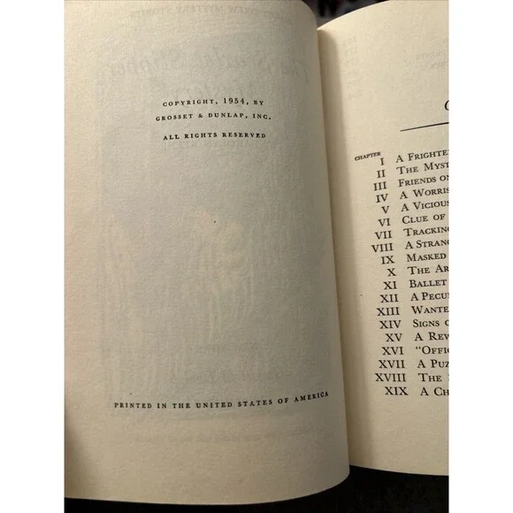 Nancy Drew Vintage 1954 #32 The Scarlet Slipper Mystery Carolyn Keene Blue Tweed - Picture 8 of 10